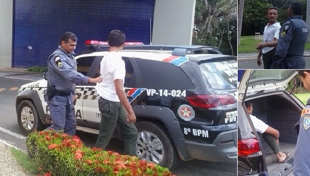 Ladrão capturado pela segurança da Polícia Militar do Poder Legislativo