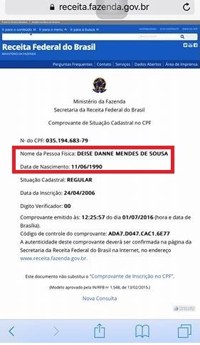 Dados disponibilizados pela Receita Federal constam ano de nascimento no ano de 1990