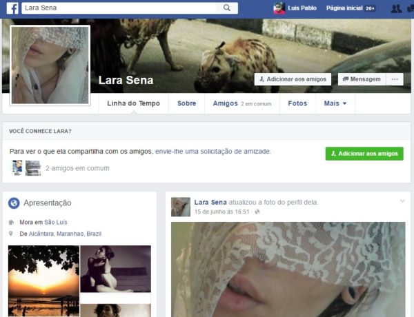Lara Sena - suicídio no Brisas