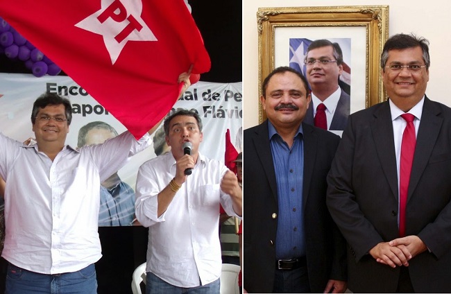 Flávio Dino com seus aliados do "peito" Márcio Jardim e Waldir Maranhão