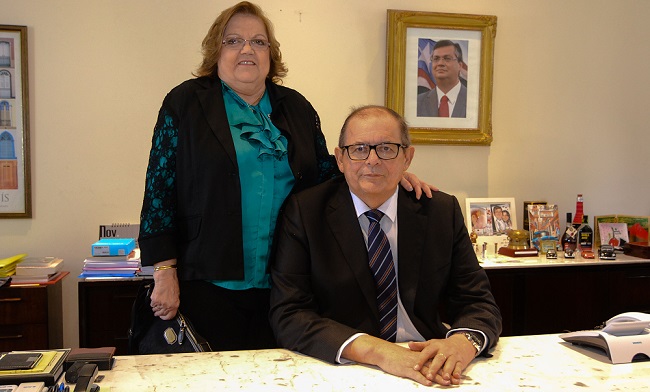 Ex-deputada Cleide Coutinho ao lado do marido Humberto Coutinho, presidente da Assembleia do Maranhão