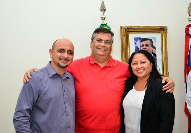 Ex-prefeito Eldo Jorge, Flávio Dino e a prefeita Linielda de Eldo