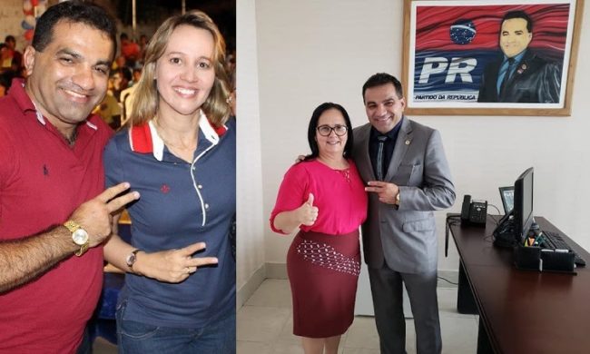 Josimar de Maranhãozinho ao lado da mulher Detinha e da candidata Belezinha
