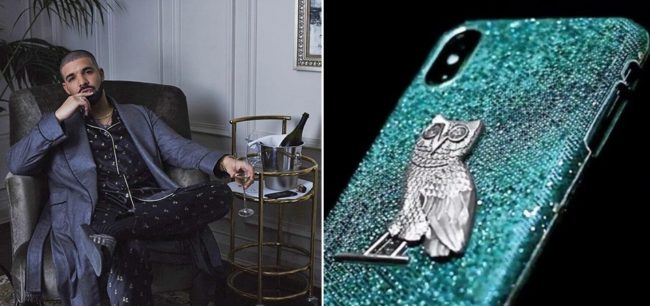 Rapper Drake e sua capa de celular milionária