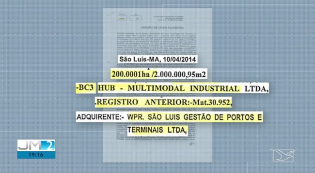 Documento apresentado pelas empresas alegando a compra da área onde está localizada a Comunidade Cajueiro em São Luís
