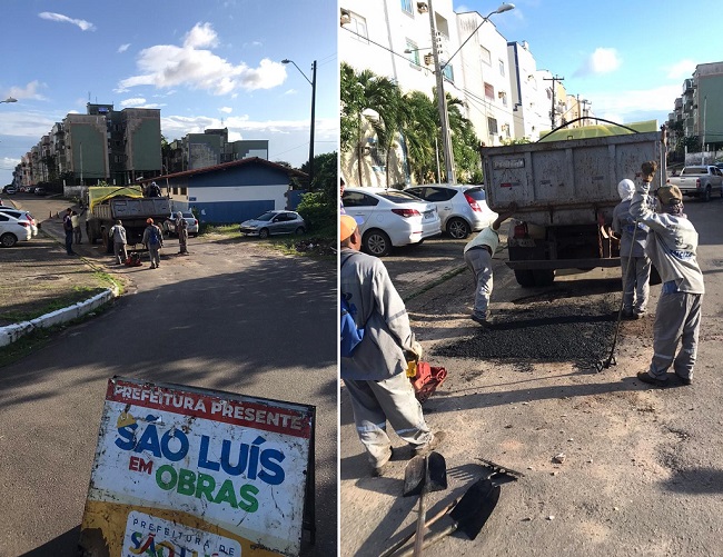 Prefeitura de São Luís asfalta rua de condomínio que Márcio Jerry morou