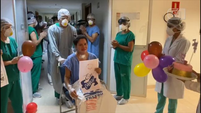 Jociele Serra Pinheiro, de 38 anos, foi a primeira paciente a ser internada na UTI de Covid-19 do Hospital Universitário em São Luís (MA)