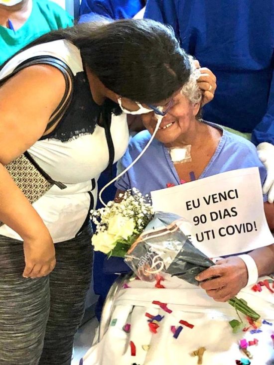 Luzia Angelita Costa recebeu alta da Covid-19 após 90 dias internada no Hospital Universitário, em São Luís