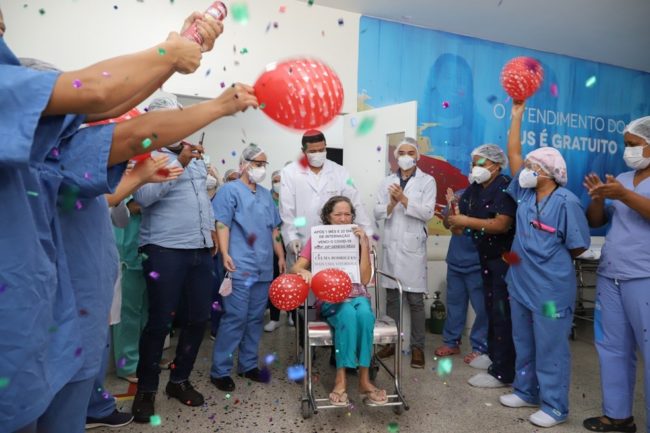 Paciente Celma Rodrigues vence coronavírus no Maranhão