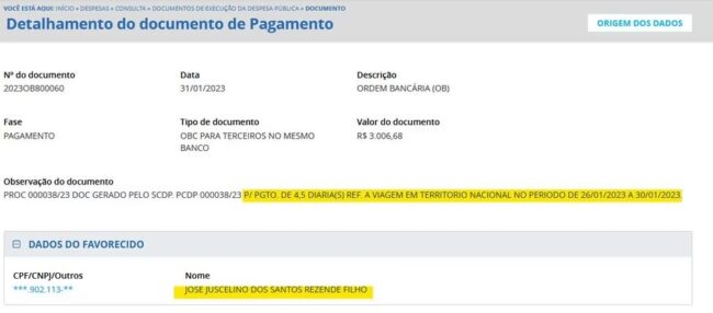 Ministro recebeu 4,5 diárias para ir a São Paulo