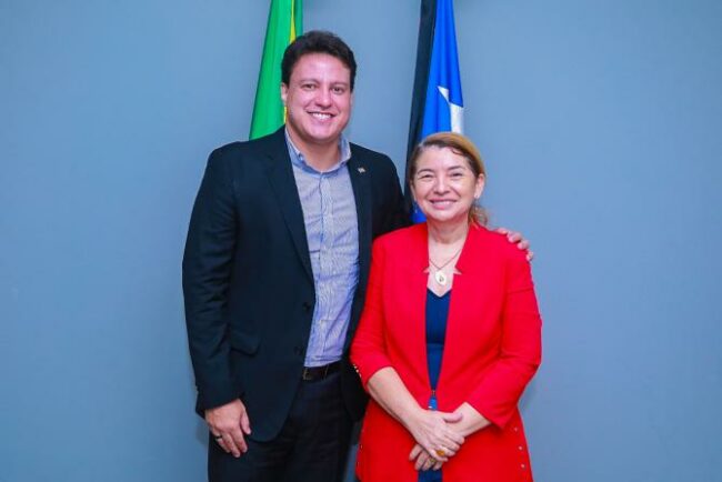 Vice-governador Felipe Camarão e a presidente da Assembleia, Iracema Vale