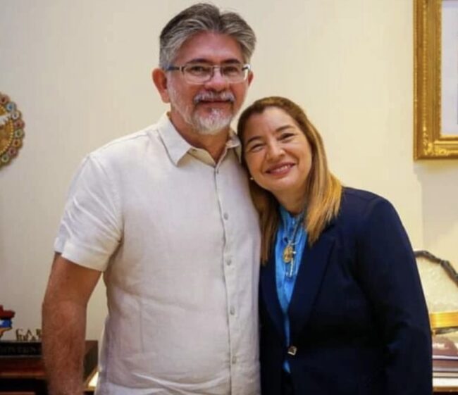 Prefeito Herlon Costa (de Belágua-MA) e a esposa Iracema Vale, presidente da Assembleia do MA