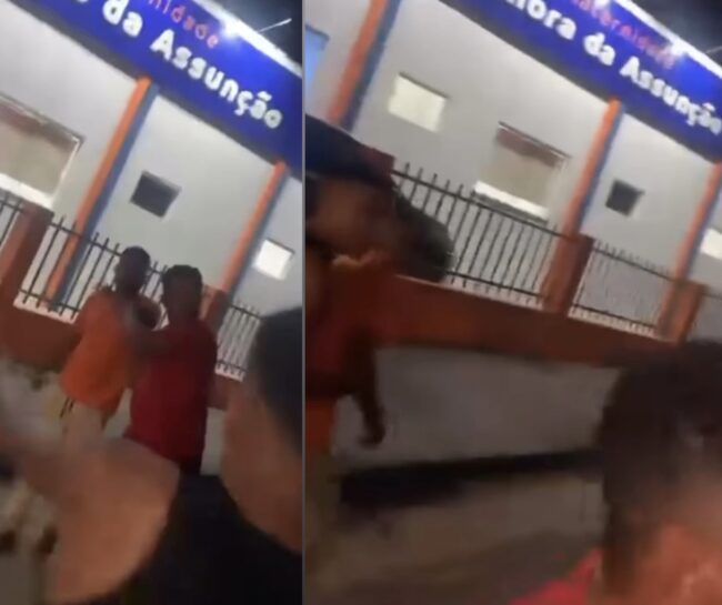 Confusão na porta do Hospital e Maternidade Nossa Senhora da Assunção, em Cedral-MA