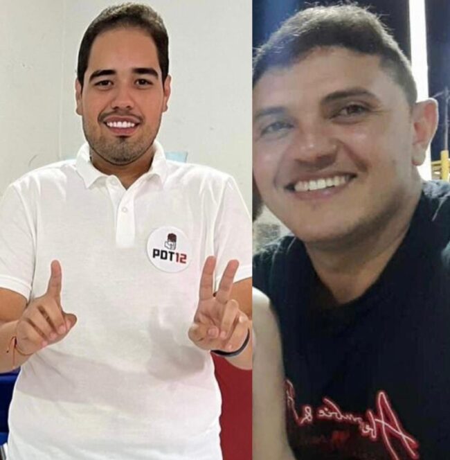 Prefeito João Vitor Xavier (de Igarapé Grande-MA) e o policial Santos